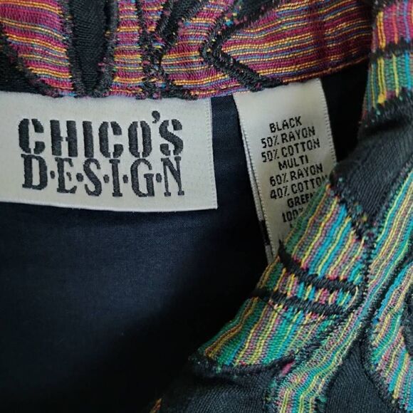 Vtg Chicos Womens Jacket Sz. 10 Colorful Embroidered Button Front Floral Lined - Picture 10 of 11